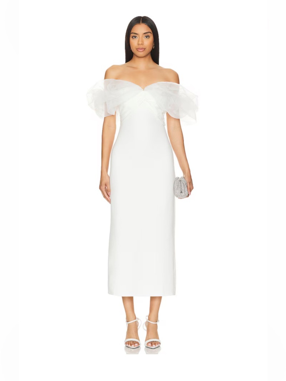 Line & Dot Starlet Midi Dress in Ivory